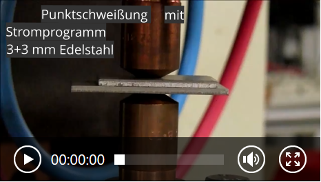 Punktschweißung mit Stromprogramm 3+3 mm Edelstahl